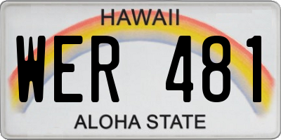 HI license plate WER481