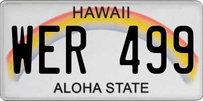 HI license plate WER499