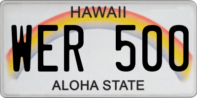 HI license plate WER500