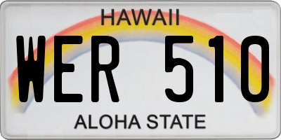 HI license plate WER510