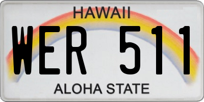HI license plate WER511