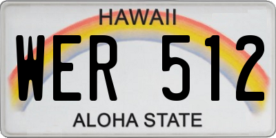 HI license plate WER512