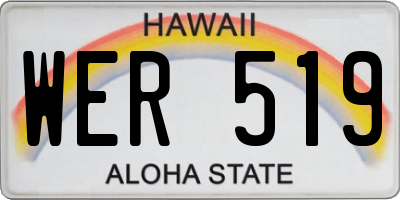 HI license plate WER519
