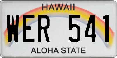 HI license plate WER541