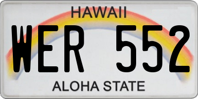 HI license plate WER552