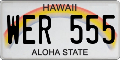 HI license plate WER555
