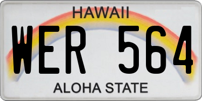 HI license plate WER564