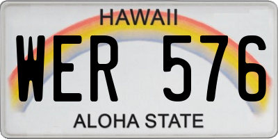 HI license plate WER576