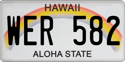 HI license plate WER582