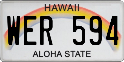 HI license plate WER594