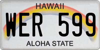 HI license plate WER599