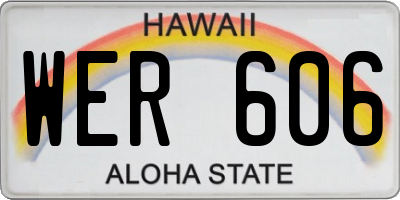 HI license plate WER606