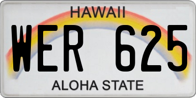 HI license plate WER625