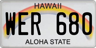 HI license plate WER680