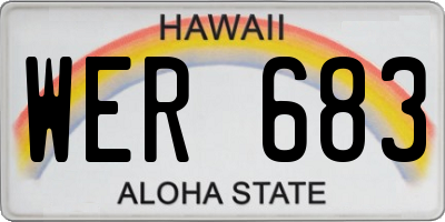 HI license plate WER683