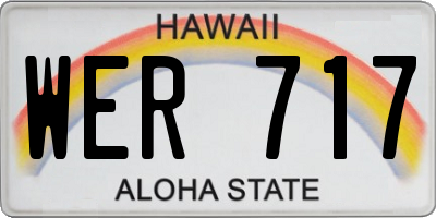 HI license plate WER717