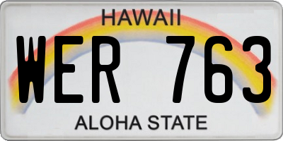 HI license plate WER763