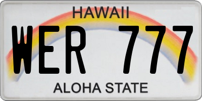 HI license plate WER777