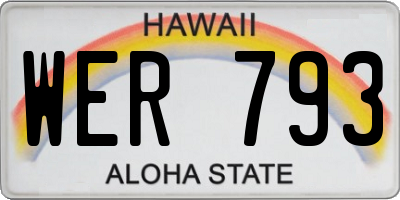 HI license plate WER793