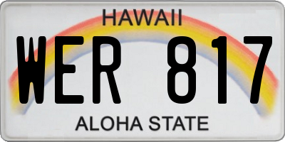 HI license plate WER817