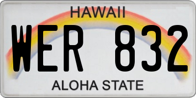 HI license plate WER832