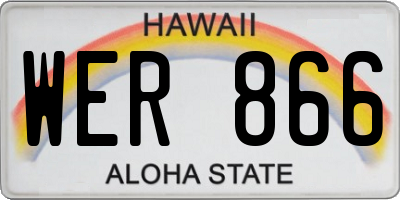 HI license plate WER866