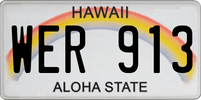 HI license plate WER913
