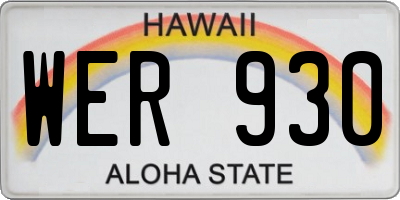 HI license plate WER930