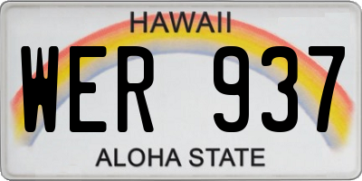 HI license plate WER937