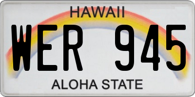 HI license plate WER945
