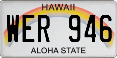 HI license plate WER946