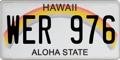 HI license plate WER976