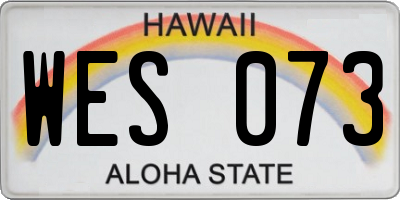 HI license plate WES073