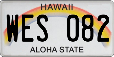 HI license plate WES082