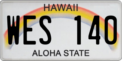 HI license plate WES140
