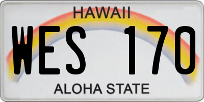 HI license plate WES170