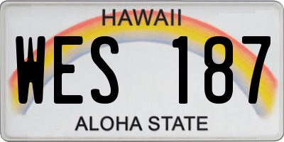 HI license plate WES187