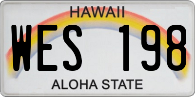 HI license plate WES198