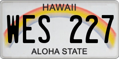 HI license plate WES227