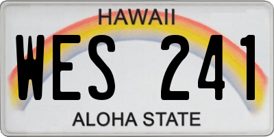 HI license plate WES241