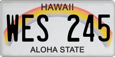 HI license plate WES245