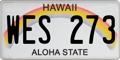 HI license plate WES273
