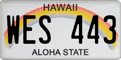 HI license plate WES443