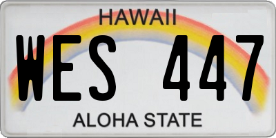 HI license plate WES447