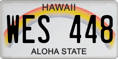 HI license plate WES448