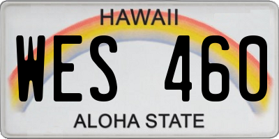 HI license plate WES460