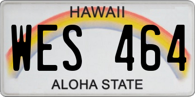 HI license plate WES464