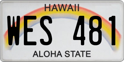 HI license plate WES481
