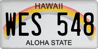 HI license plate WES548