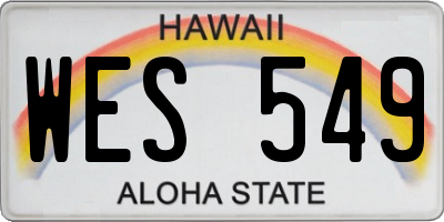 HI license plate WES549
